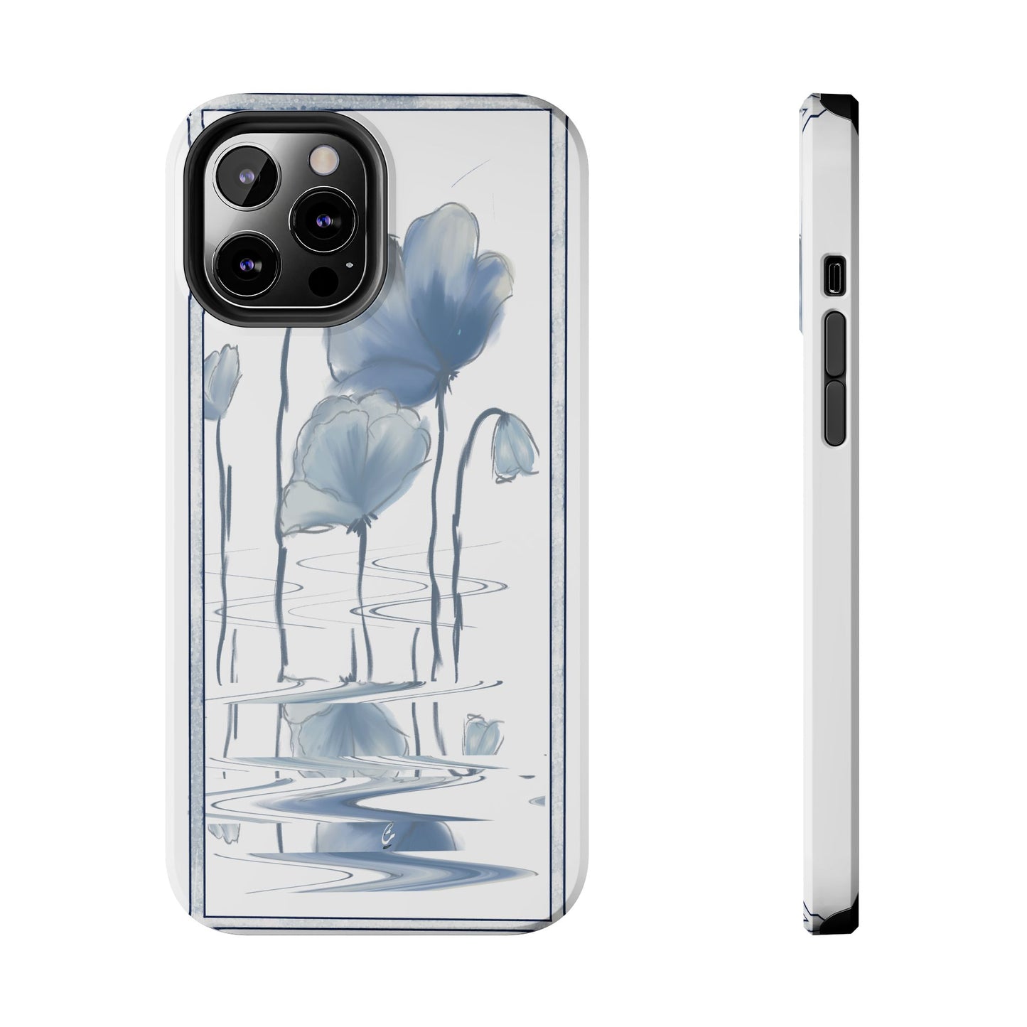 Floral Tough Phone Case - Watercolour Blue Flora Collection