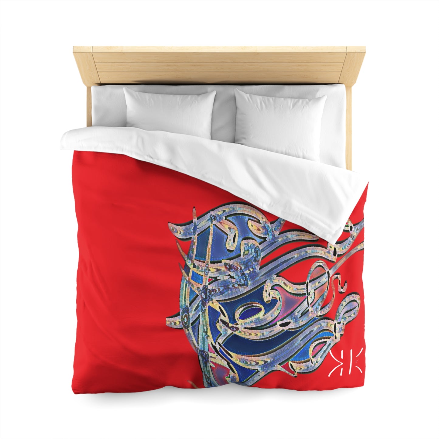 Kalli K Serenity Microfiber Duvet Cover – Elegant Modern Calligraphy design for your Bedrooms