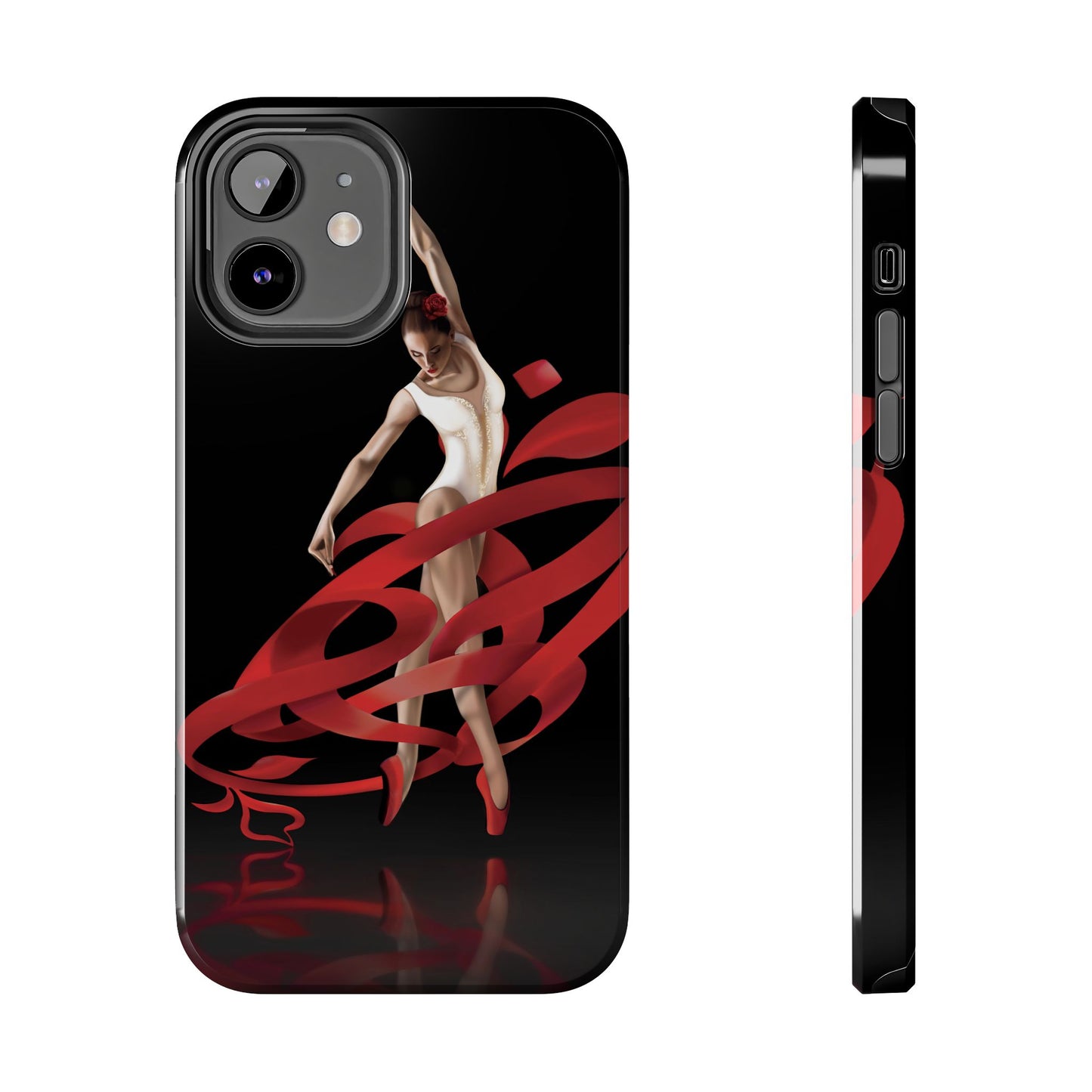 Phone Case Persian Calligraphy Rose Ribbon Ballerina
