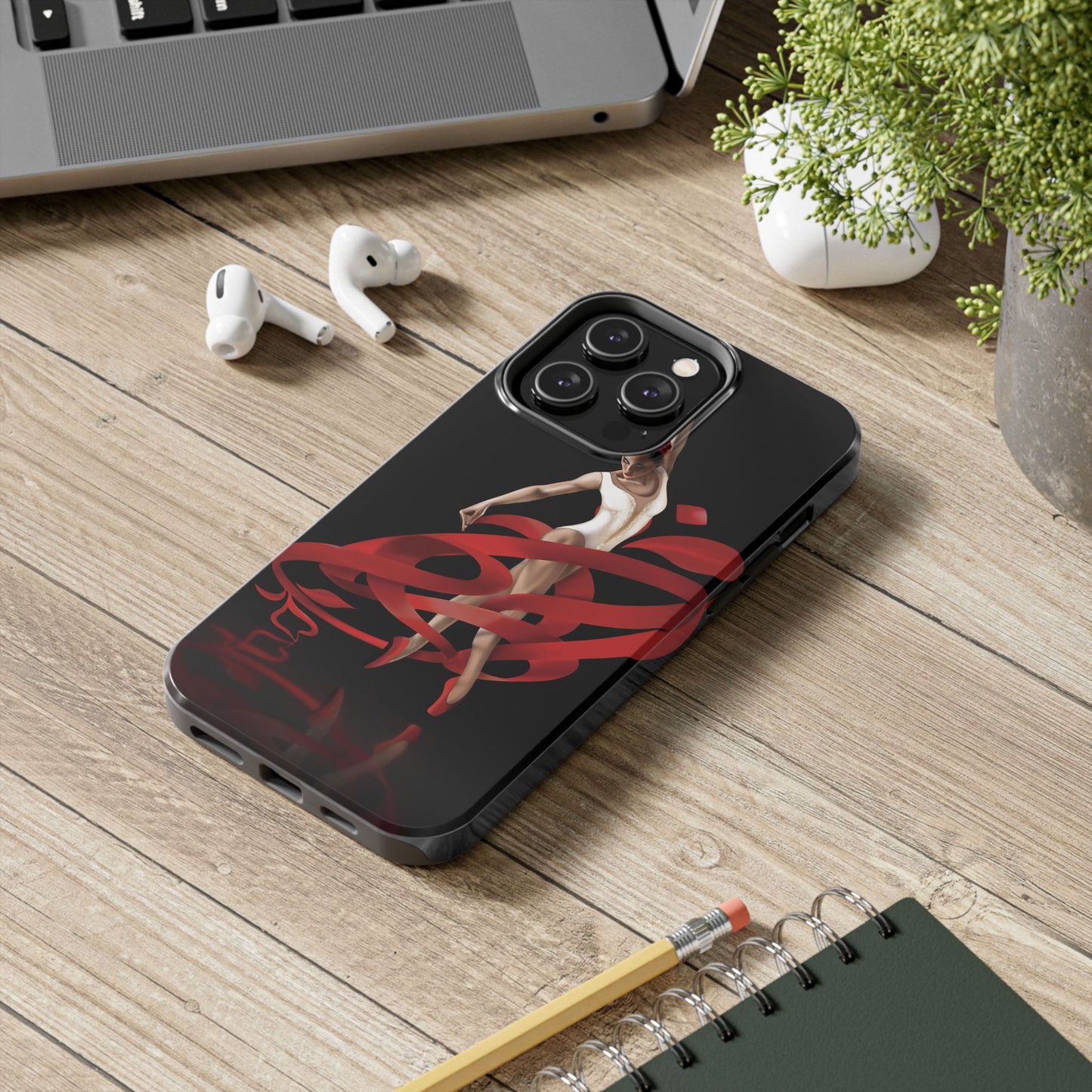 Phone Case Persian Calligraphy Rose Ribbon Ballerina