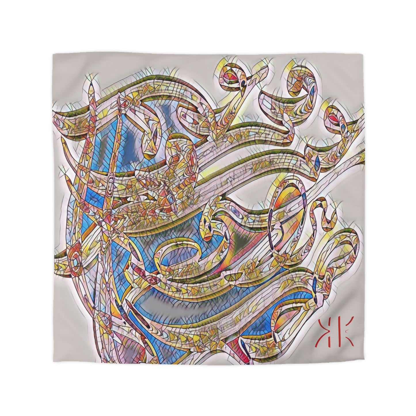 Kalli K Serenity Microfiber Duvet Cover – Elegant Modern Calligraphy design for your Bedrooms
