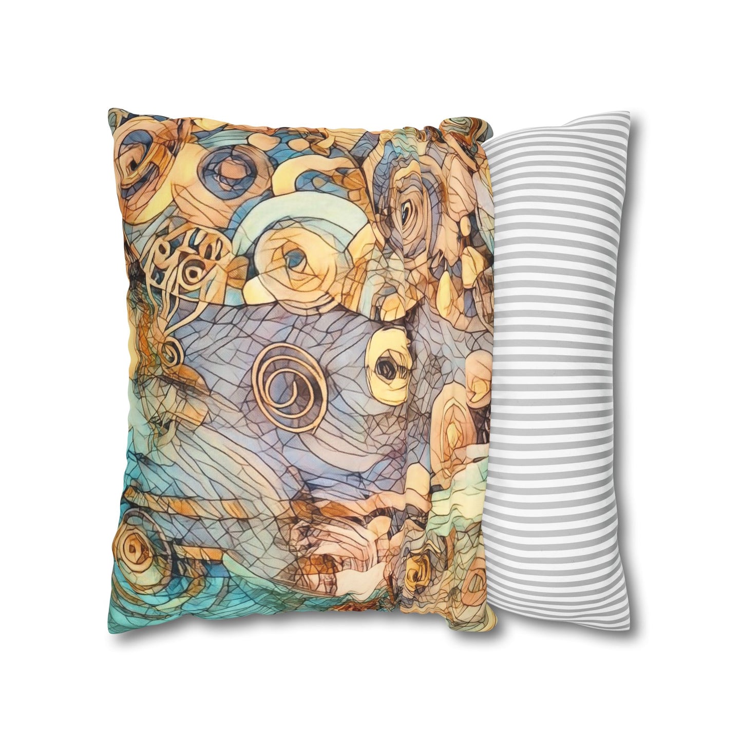 Ethereal Swirls design Faux Suede Square Pillow Cover