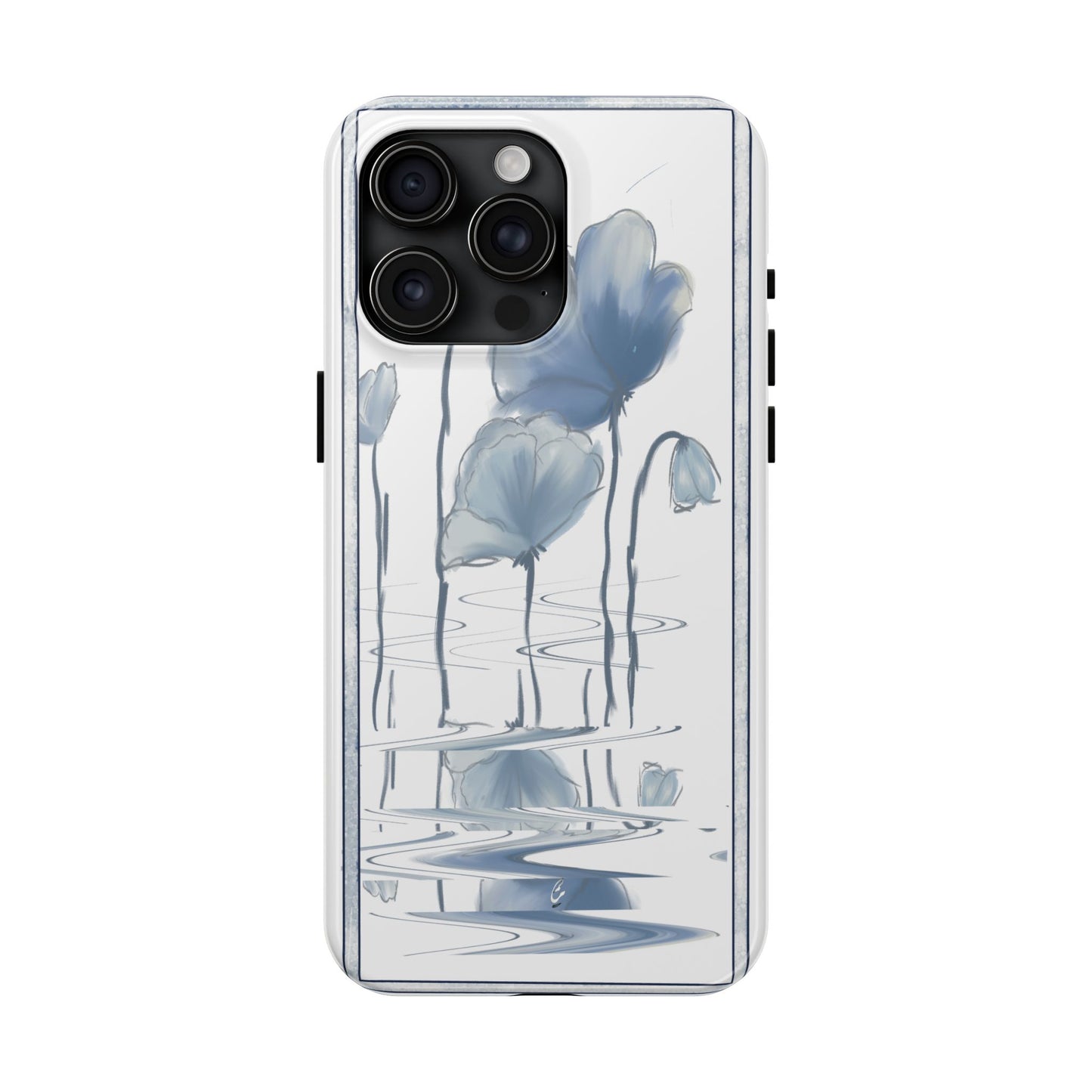 Floral Tough Phone Case - Watercolour Blue Flora Collection