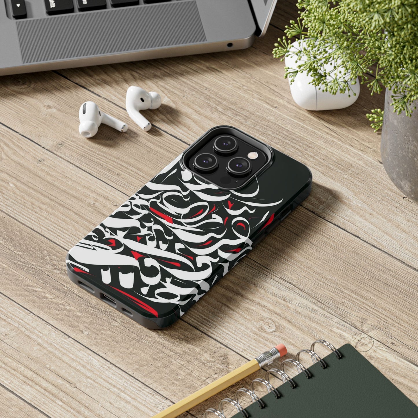 Phone Case Calligraphy Red Black White Tough Phone Case