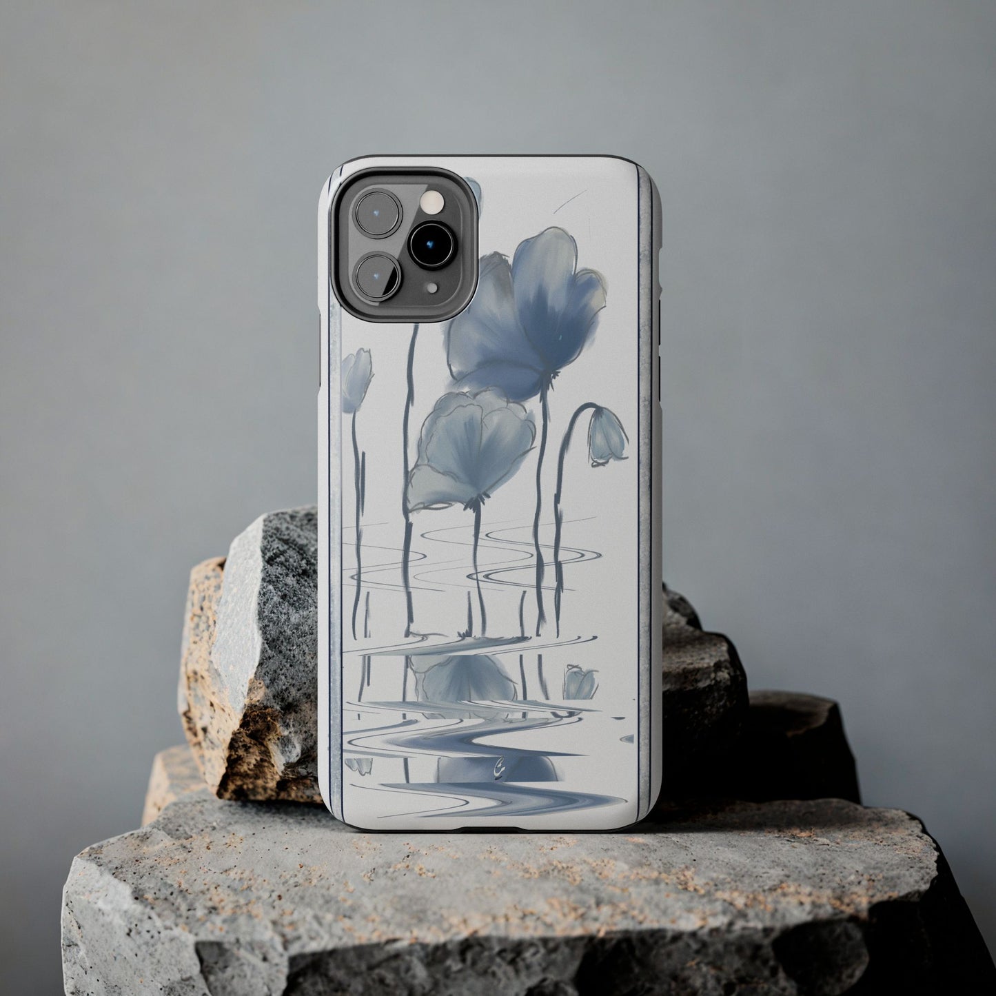 Floral Tough Phone Case - Watercolour Blue Flora Collection