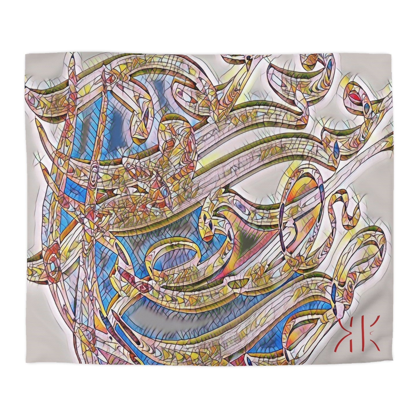 Kalli K Serenity Microfiber Duvet Cover – Elegant Modern Calligraphy design for your Bedrooms