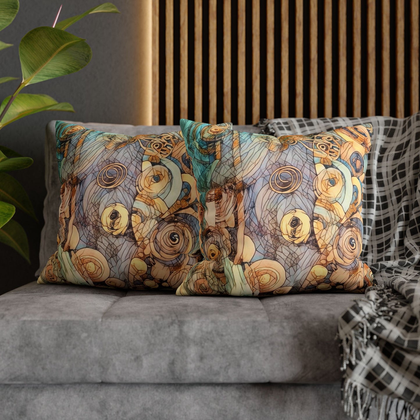 Ethereal Swirls design Faux Suede Square Pillow Cover