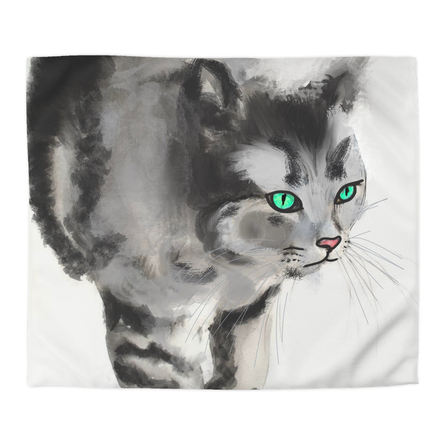Serenity Microfiber Duvet Cover – Elegant Water ink painting for Cozy Bedrooms.