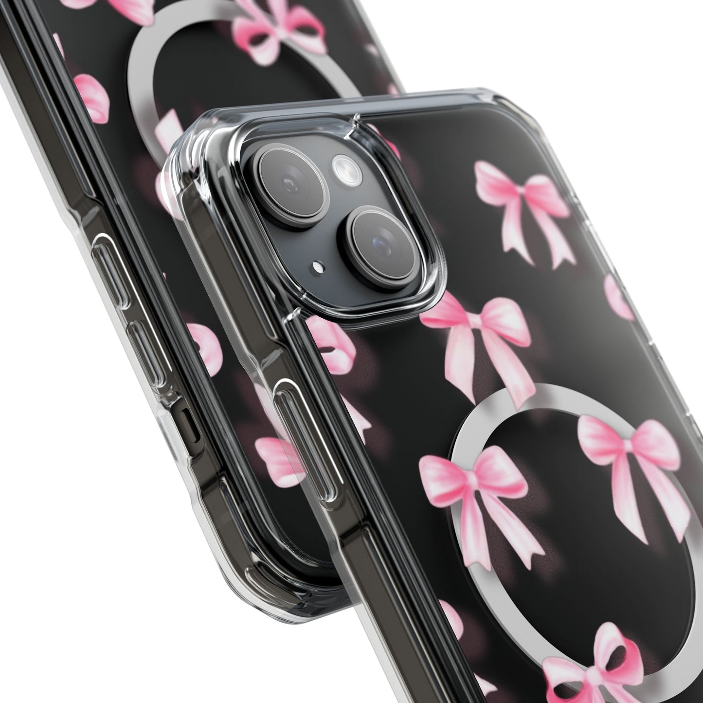 Pink Bows🎀 Magnetic Clear Impact Cases with Pink Bow Design | Stylish Phone Protection, Gifts for Her, Trendy Accessories, Birthday Gifts, Cute Tech