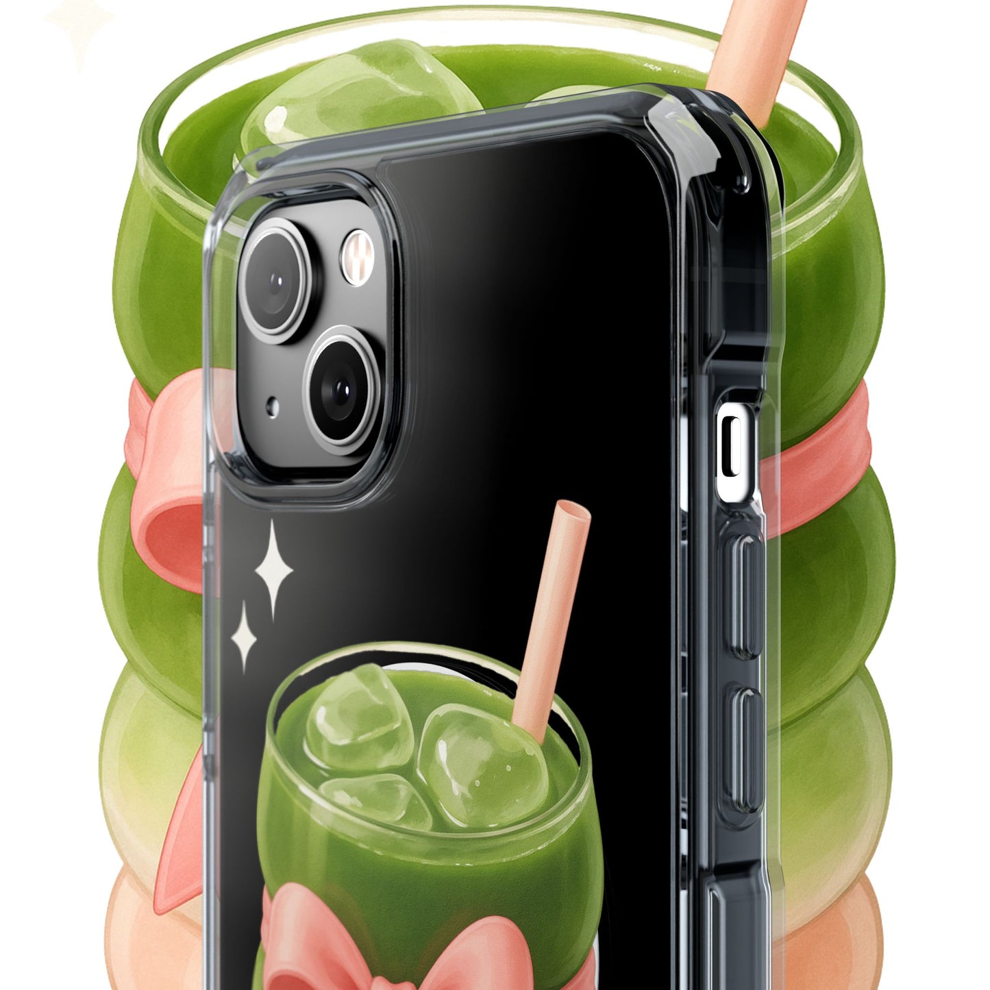 Macha girlie🎀 Magnetic Clear Impact Cases with Pink Bow Design | Stylish Phone Protection, Gifts for Her, Trendy Accessories, Birthday Gifts, Cute Tech