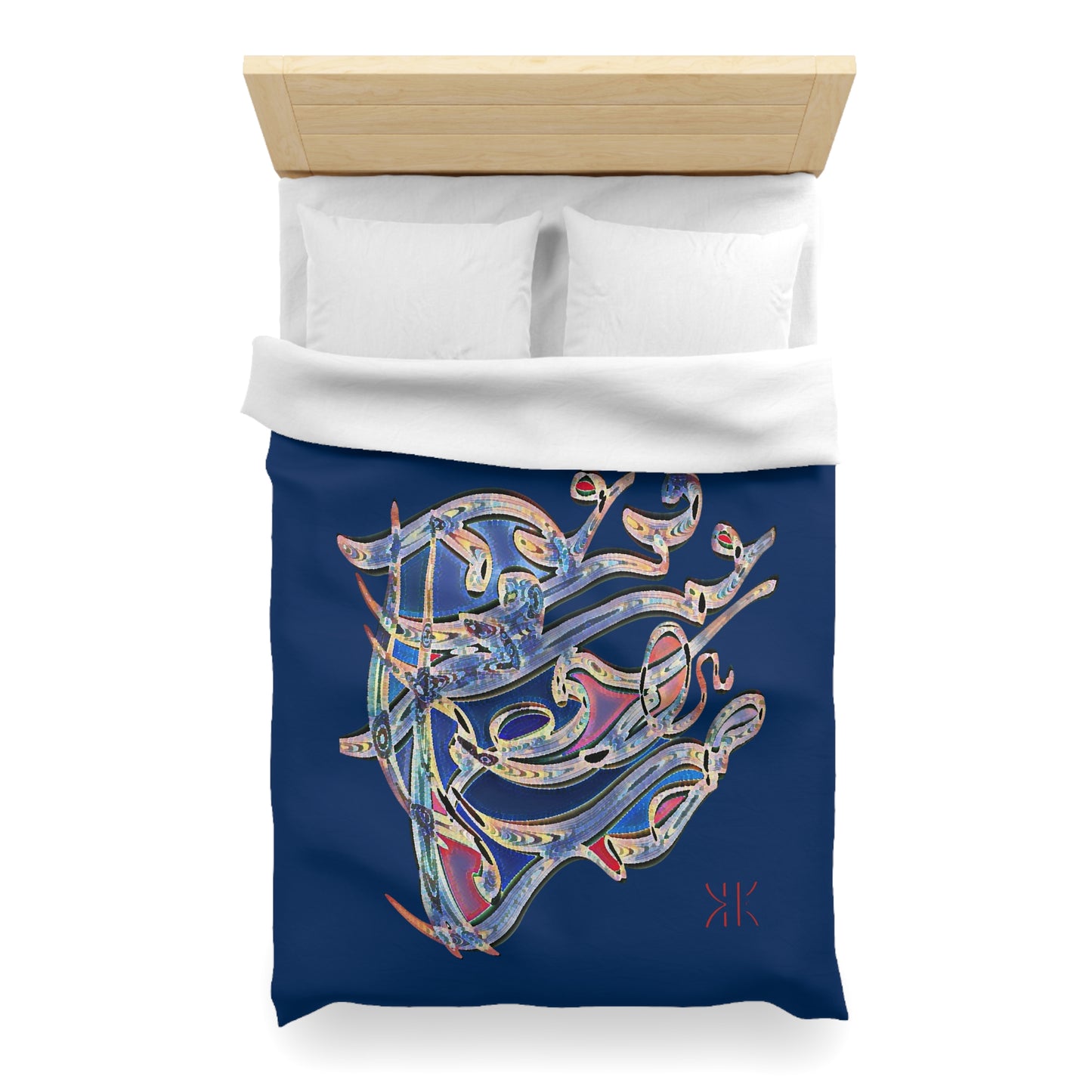 Kalli K Serenity Microfiber Duvet Cover – Elegant Modern Calligraphy design for your Bedrooms