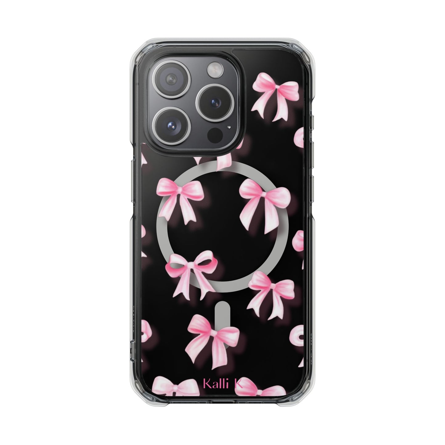 Pink Bows🎀 Magnetic Clear Impact Cases with Pink Bow Design | Stylish Phone Protection, Gifts for Her, Trendy Accessories, Birthday Gifts, Cute Tech