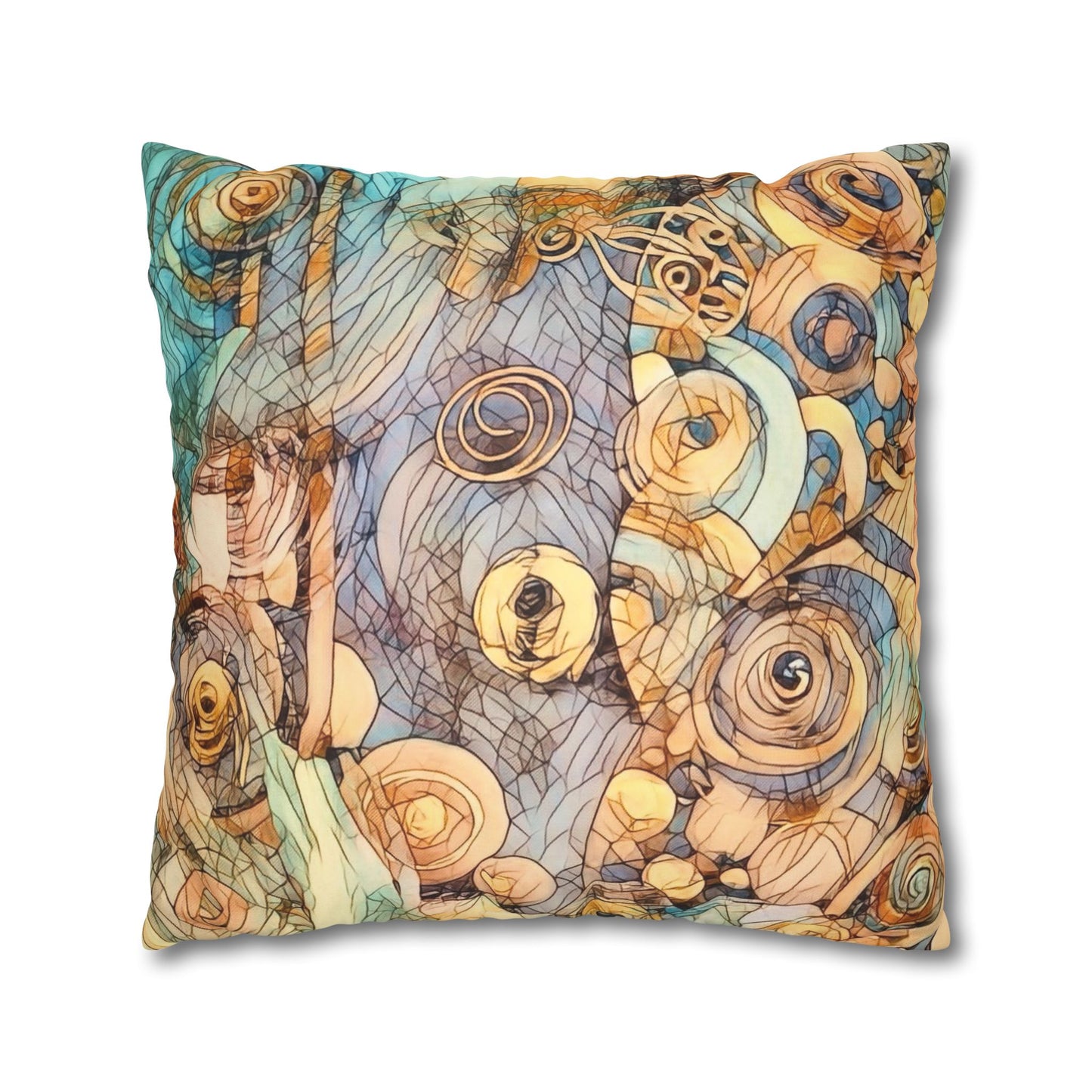 Ethereal Swirls design Faux Suede Square Pillow Cover