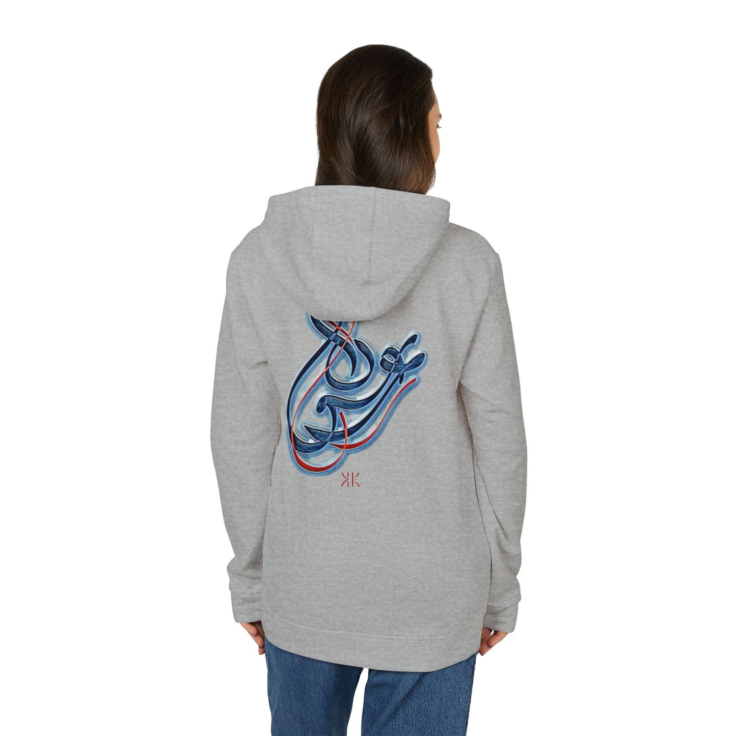 Kalli K X Adidas Unisex Fleece Hoodie-Modern Calligraphy LOVE