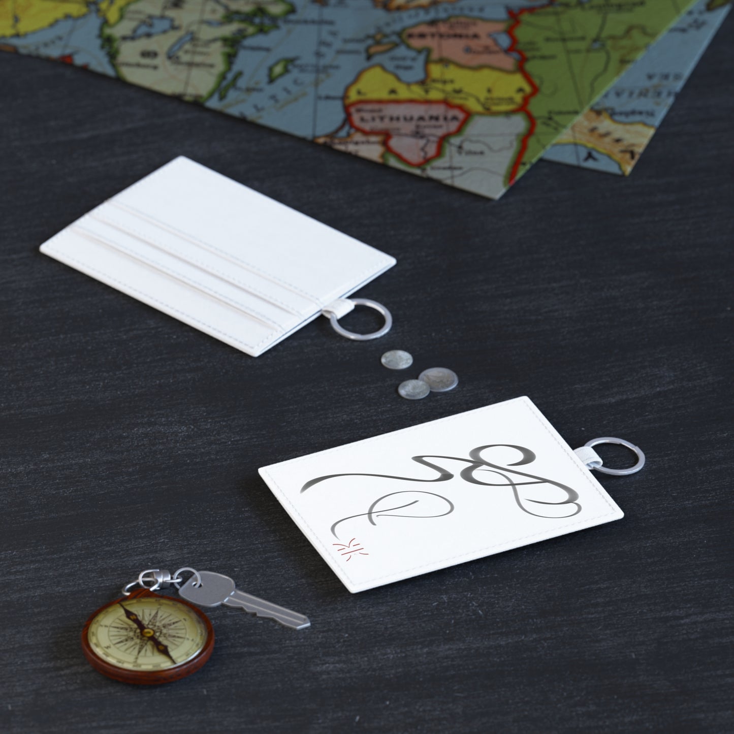 Modern Calligraphy Saffiano Leather Card Holder Hich Series