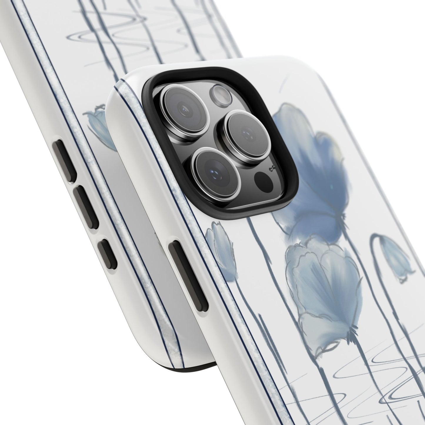 Floral Tough Phone Case - Watercolour Blue Flora Collection