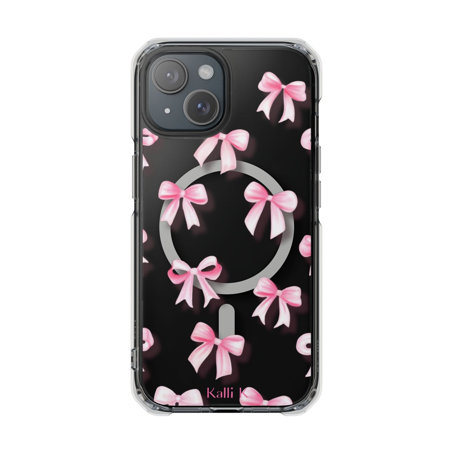 Pink Bows🎀 Magnetic Clear Impact Cases with Pink Bow Design | Stylish Phone Protection, Gifts for Her, Trendy Accessories, Birthday Gifts, Cute Tech