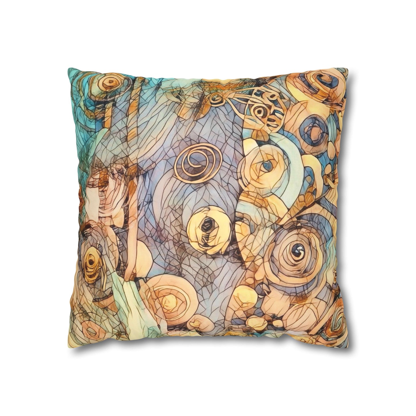 Ethereal Swirls design Faux Suede Square Pillow Cover