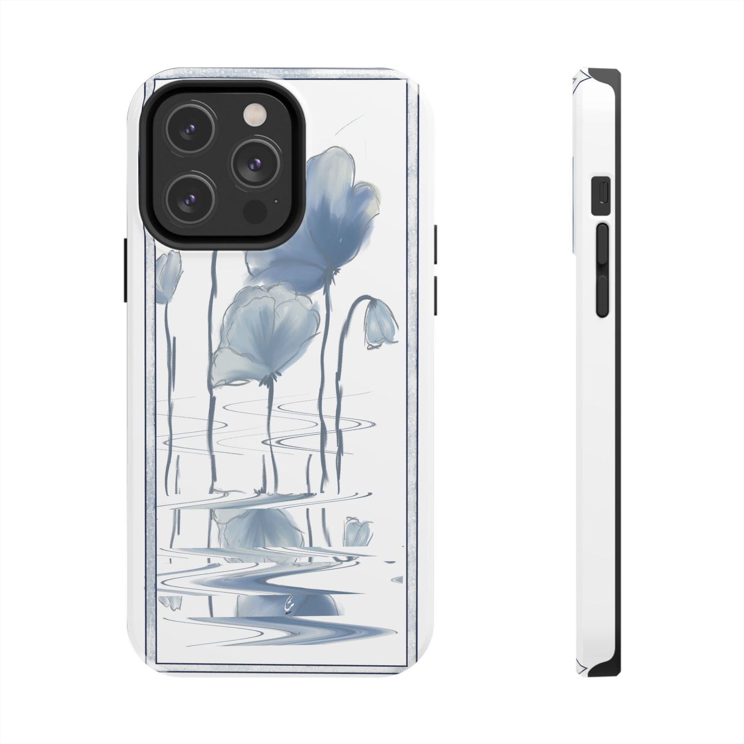 Floral Tough Phone Case - Watercolour Blue Flora Collection