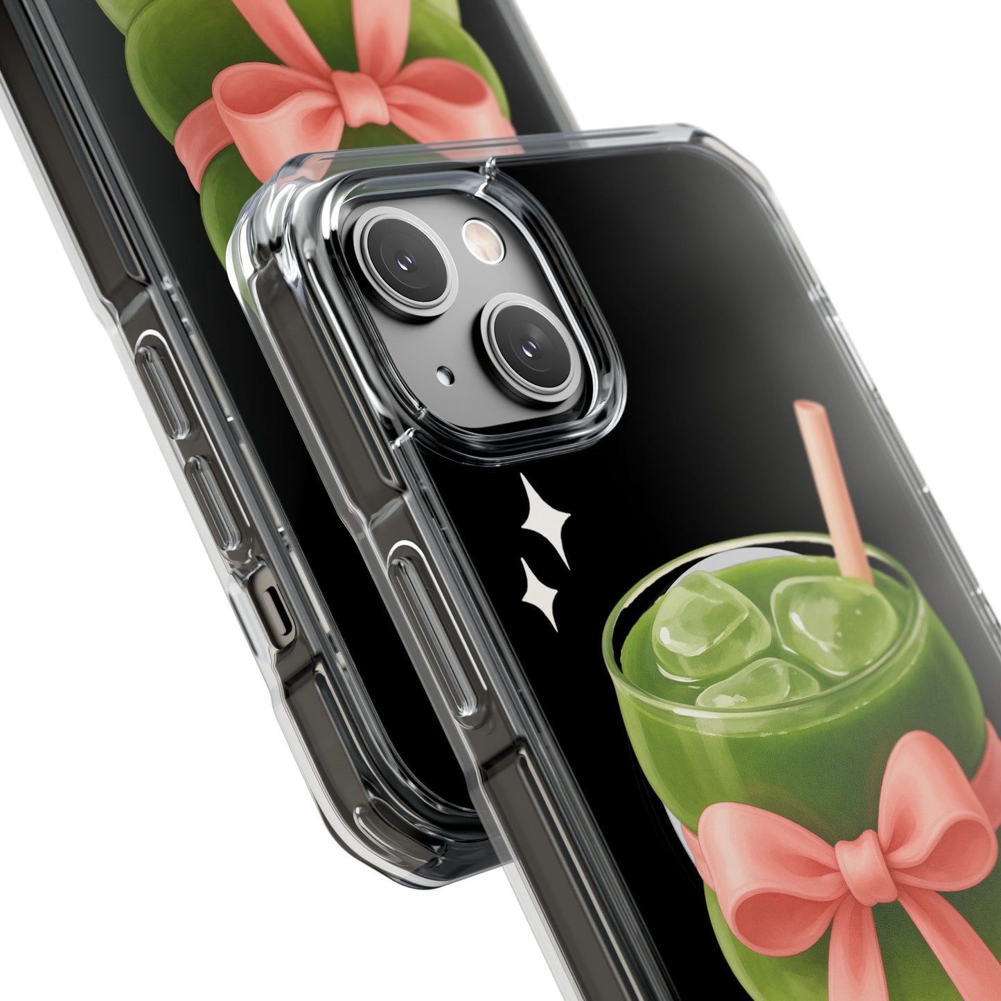 Macha girlie🎀 Magnetic Clear Impact Cases with Pink Bow Design | Stylish Phone Protection, Gifts for Her, Trendy Accessories, Birthday Gifts, Cute Tech