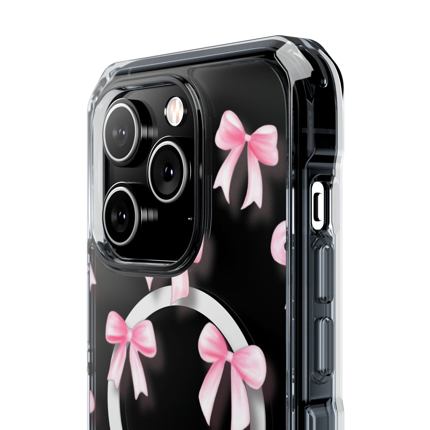 Pink Bows🎀 Magnetic Clear Impact Cases with Pink Bow Design | Stylish Phone Protection, Gifts for Her, Trendy Accessories, Birthday Gifts, Cute Tech