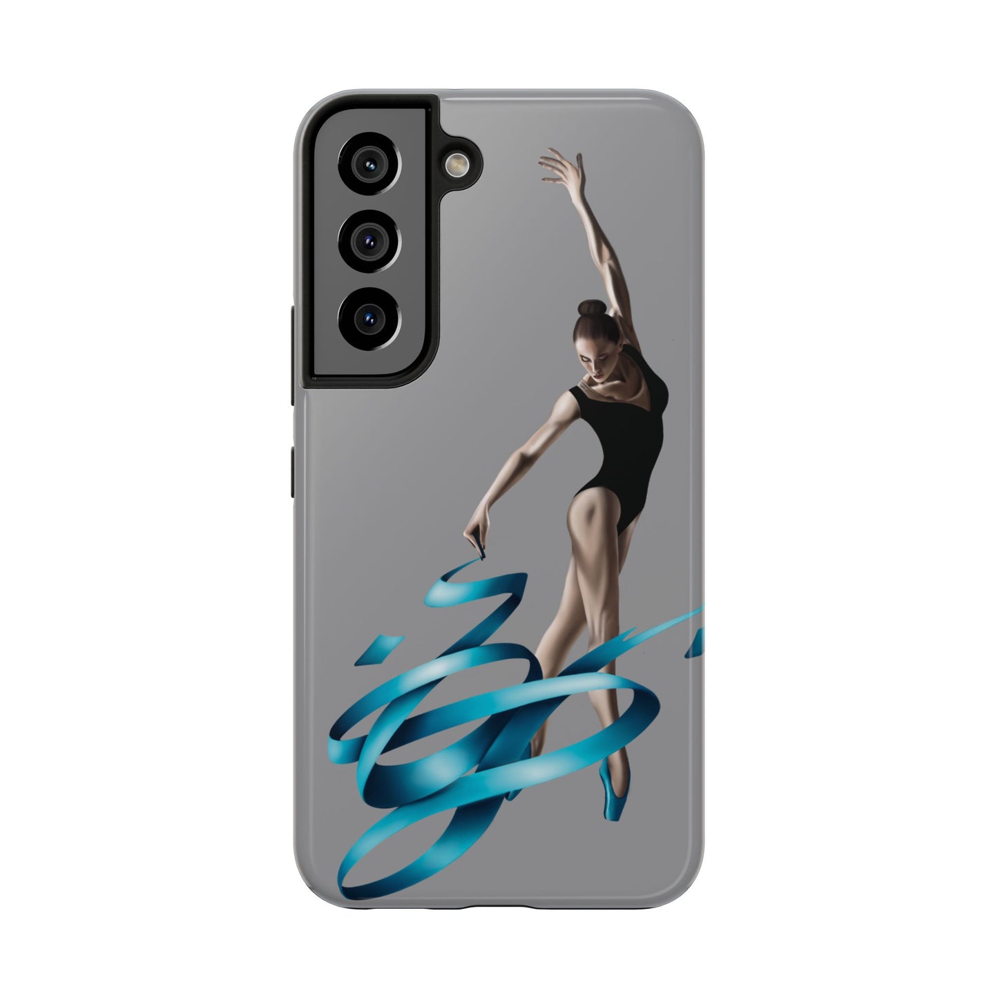 Phone Case - Ballerina with Blue Ribbon Persian Calligraphy Design in Grey