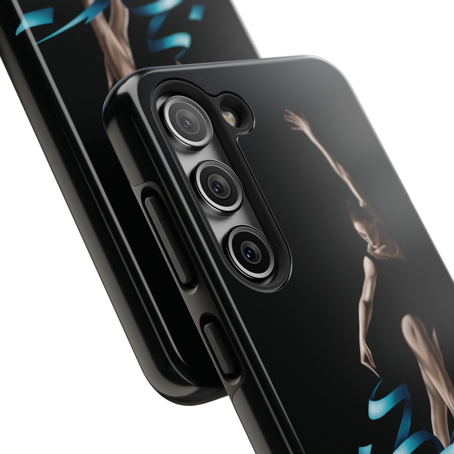 Phone Case Ballerina with Blue Ribbon Persian Calligraphy Design