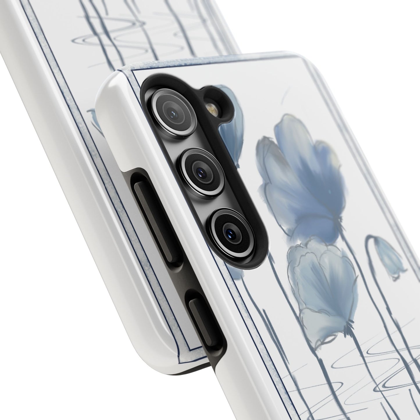 Floral Tough Phone Case - Watercolour Blue Flora Collection