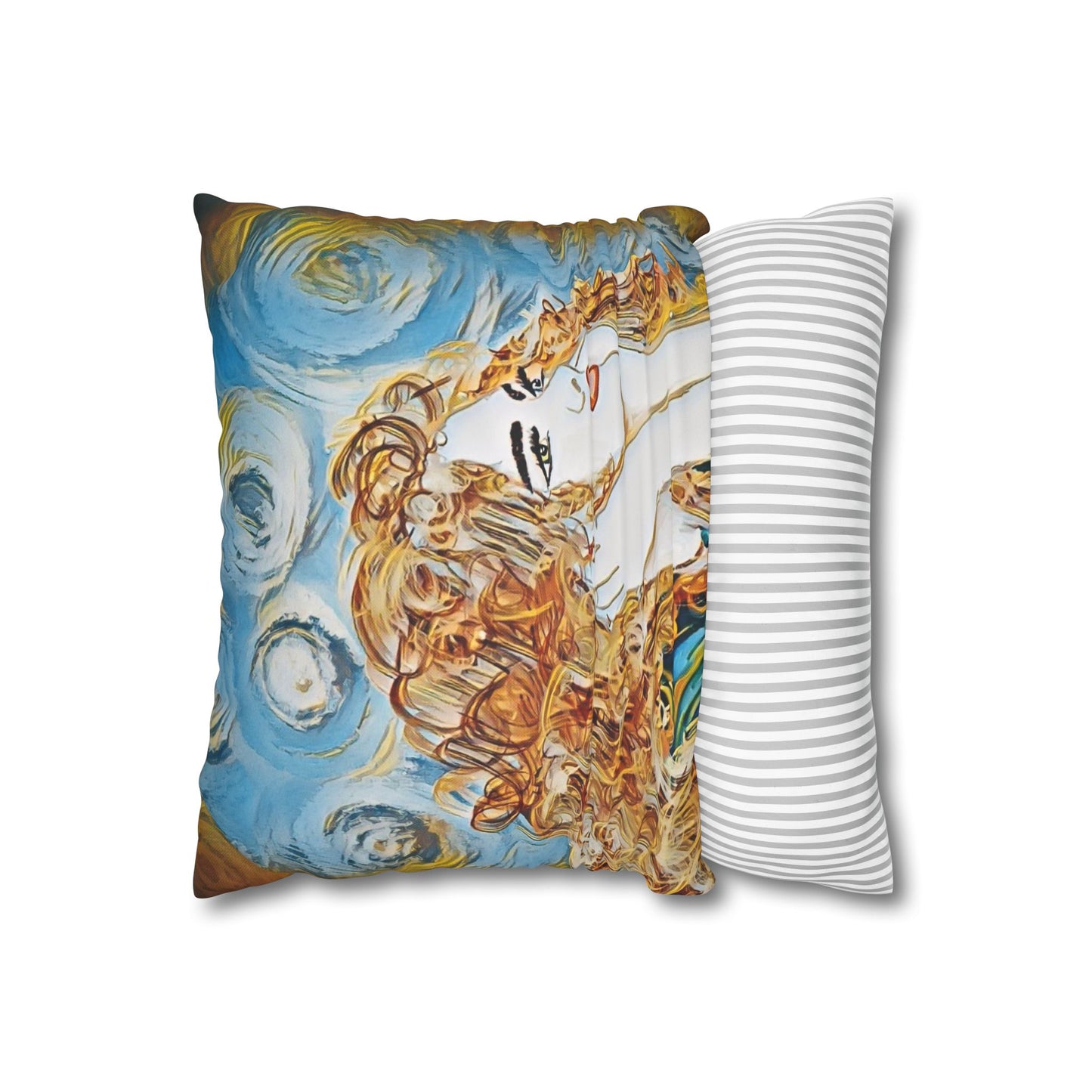 Square Pillowcase - Modern Art Portrait Watercolour Design