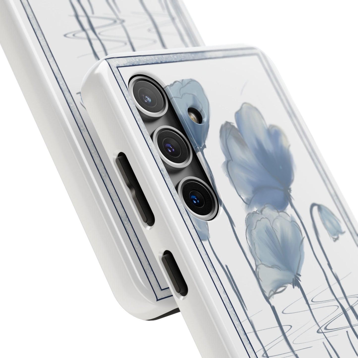 Floral Tough Phone Case - Watercolour Blue Flora Collection