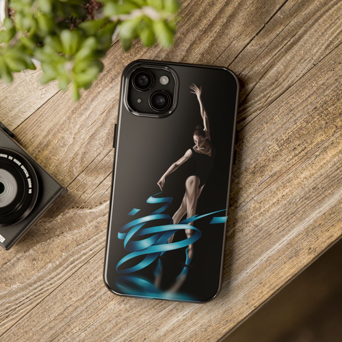 Phone Case Ballerina with Blue Ribbon Persian Calligraphy Design