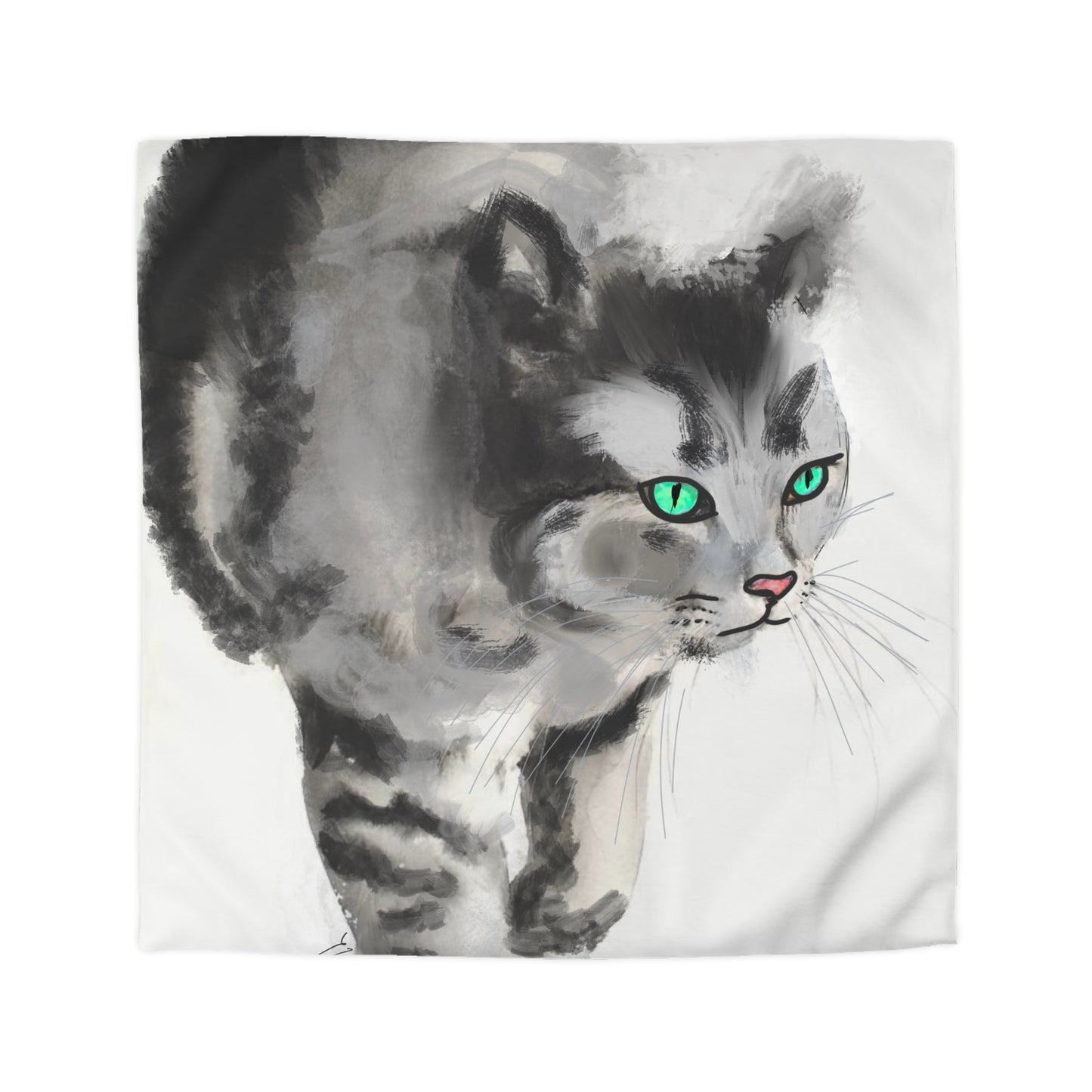 Serenity Microfiber Duvet Cover – Elegant Water ink painting for Cozy Bedrooms.