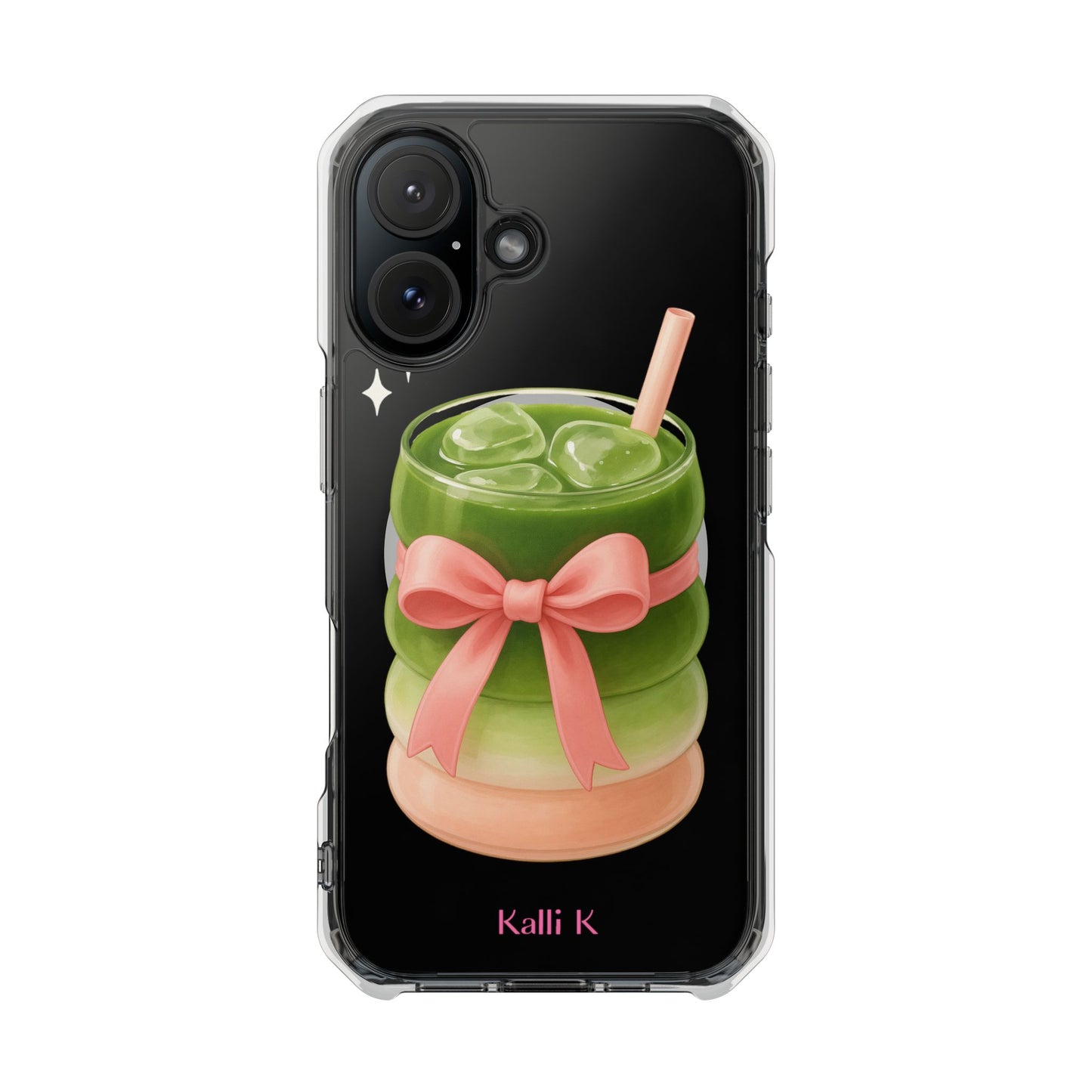 Macha girlie🎀 Magnetic Clear Impact Cases with Pink Bow Design | Stylish Phone Protection, Gifts for Her, Trendy Accessories, Birthday Gifts, Cute Tech