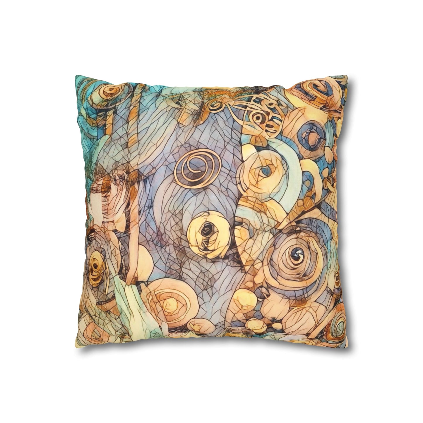Ethereal Swirls design Faux Suede Square Pillow Cover