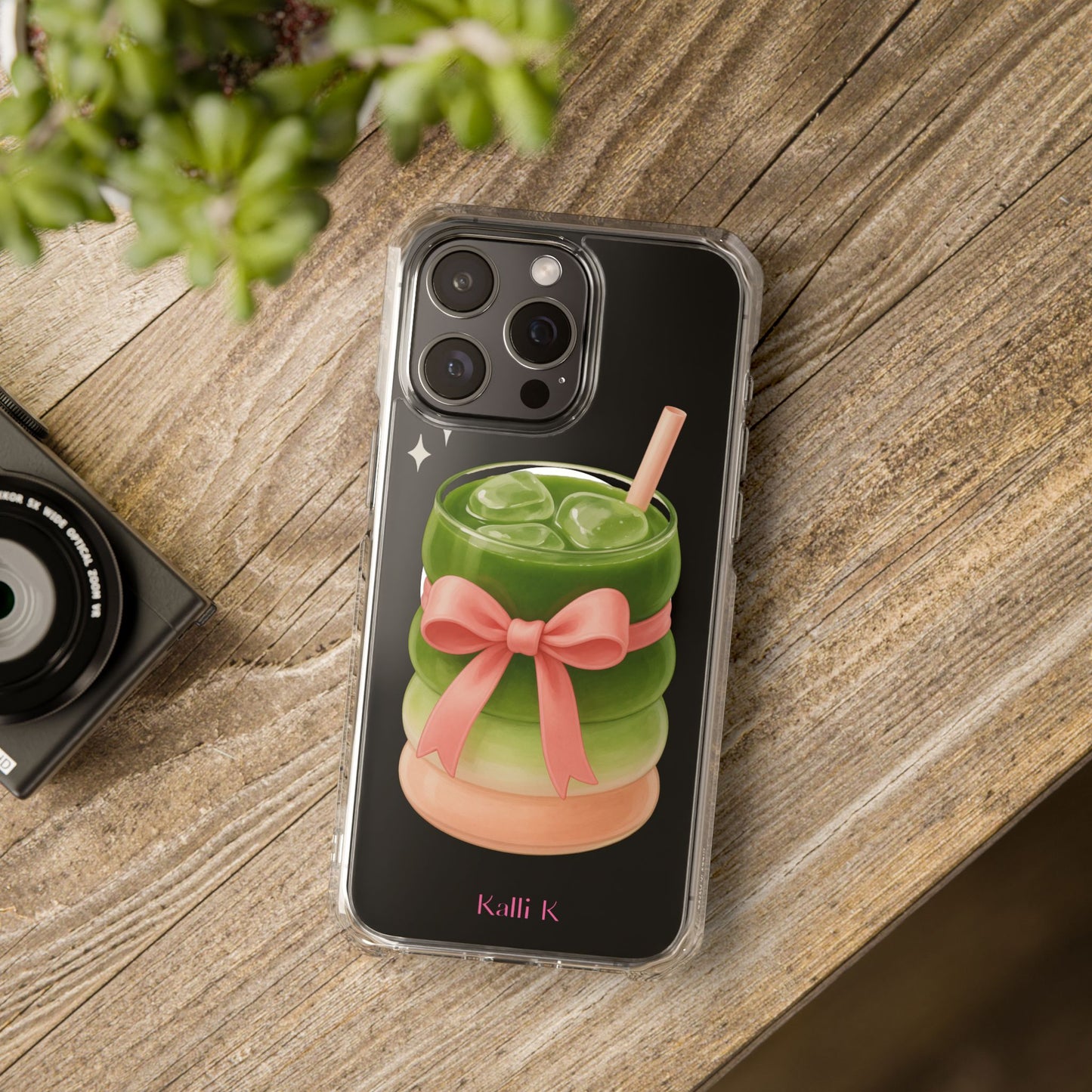 Macha girlie🎀 Magnetic Clear Impact Cases with Pink Bow Design | Stylish Phone Protection, Gifts for Her, Trendy Accessories, Birthday Gifts, Cute Tech