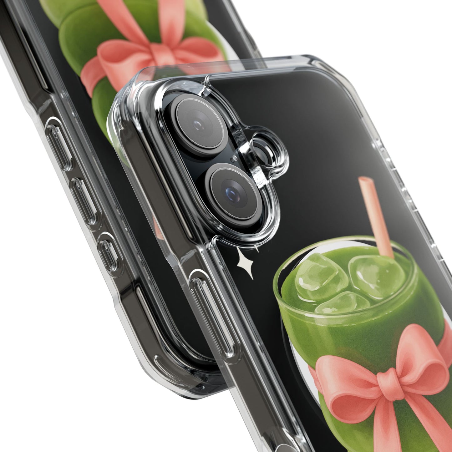 Macha girlie🎀 Magnetic Clear Impact Cases with Pink Bow Design | Stylish Phone Protection, Gifts for Her, Trendy Accessories, Birthday Gifts, Cute Tech