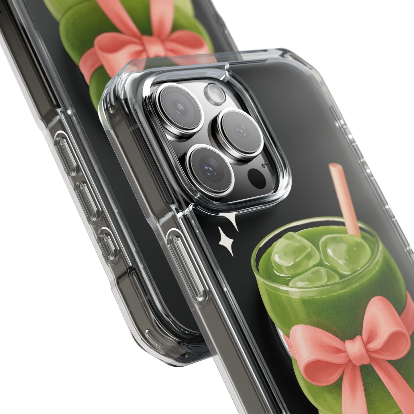Macha girlie🎀 Magnetic Clear Impact Cases with Pink Bow Design | Stylish Phone Protection, Gifts for Her, Trendy Accessories, Birthday Gifts, Cute Tech