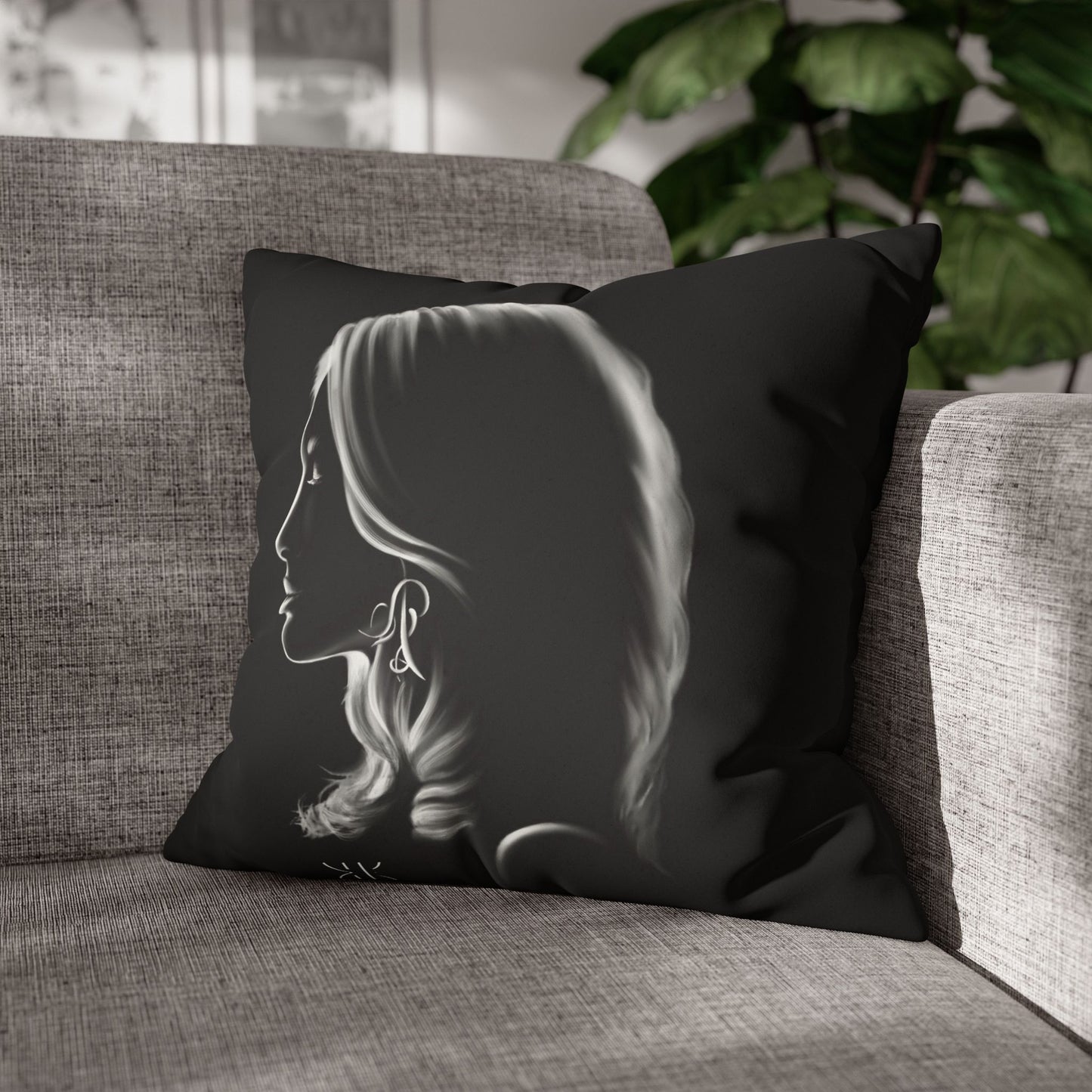 Square Pillowcase - Modern Art Portrait Watercolour Design