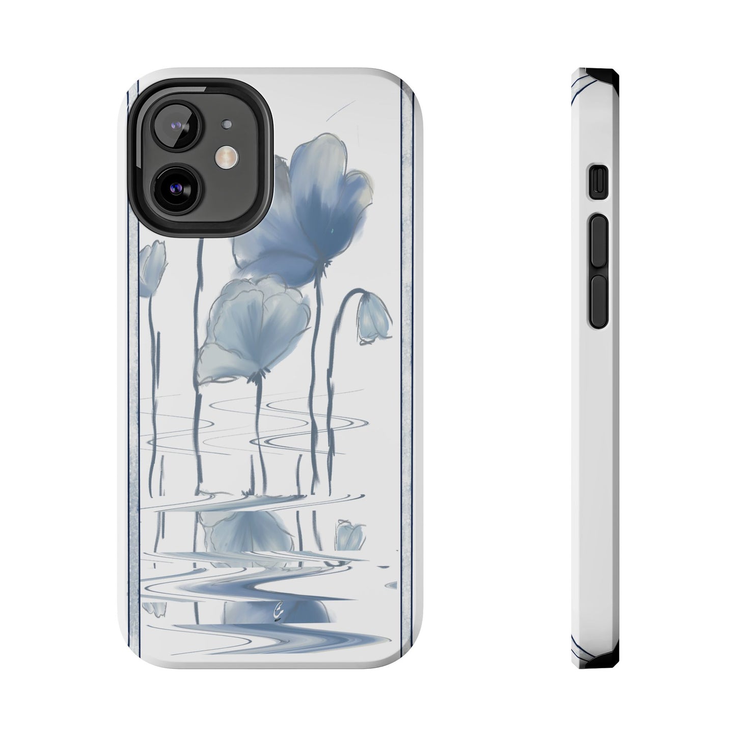 Floral Tough Phone Case - Watercolour Blue Flora Collection
