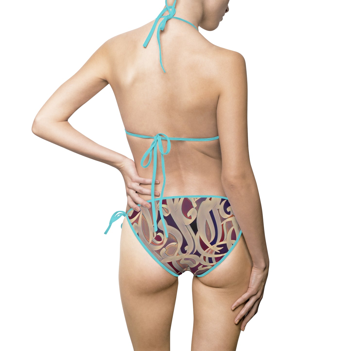 Persian Calligraphy Art Women’s Bikini Swimsuit - Perfect for Beach Days and Summer Fun