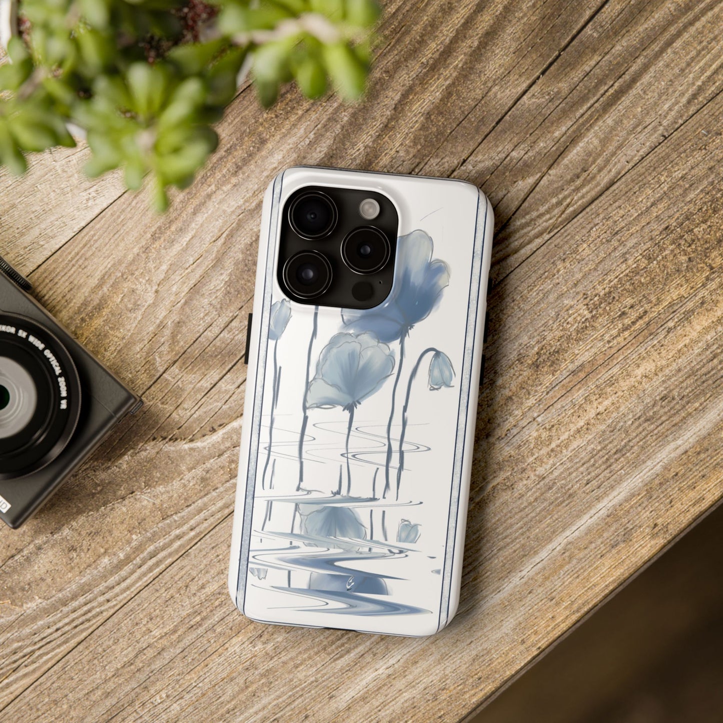 Floral Tough Phone Case - Watercolour Blue Flora Collection