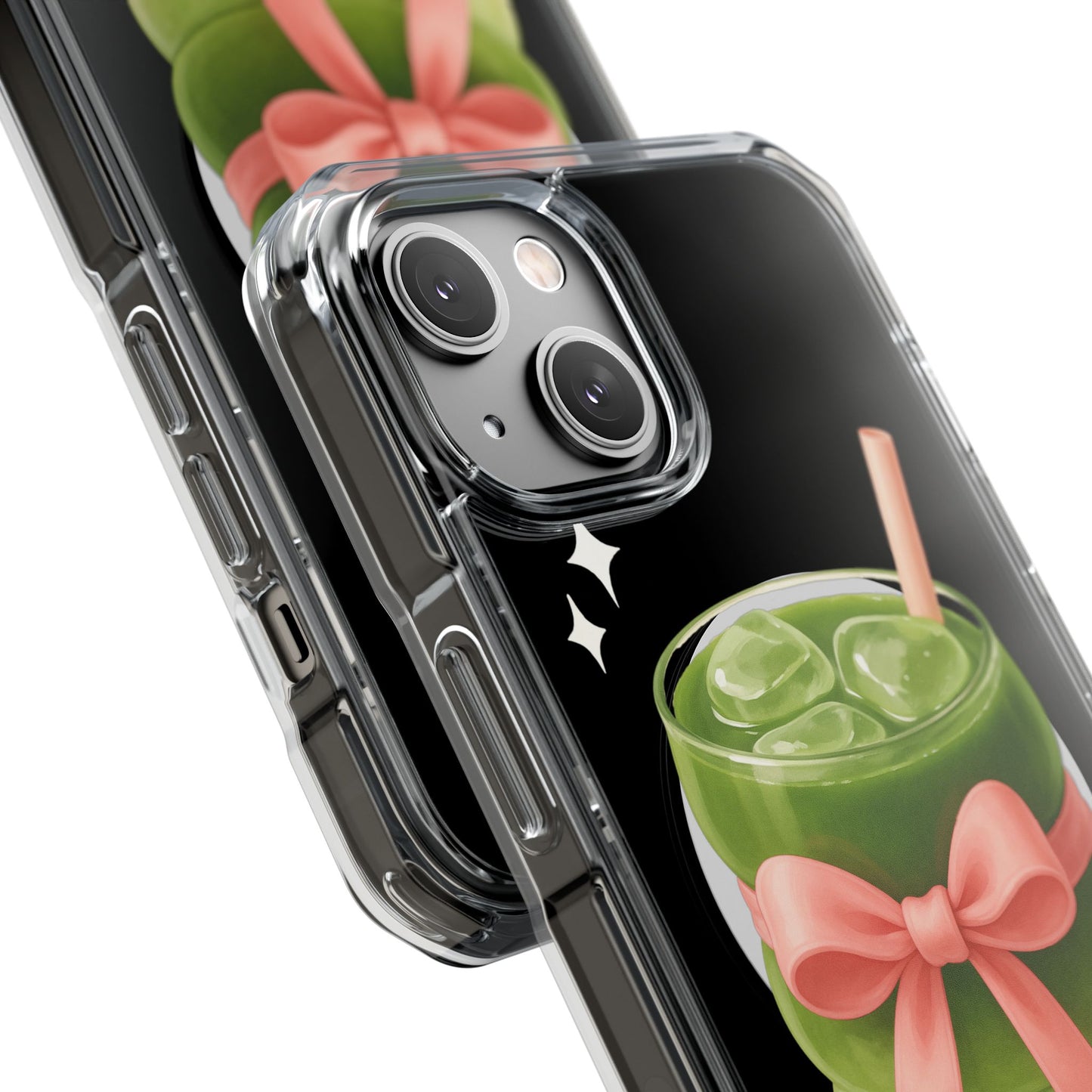 Macha girlie🎀 Magnetic Clear Impact Cases with Pink Bow Design | Stylish Phone Protection, Gifts for Her, Trendy Accessories, Birthday Gifts, Cute Tech