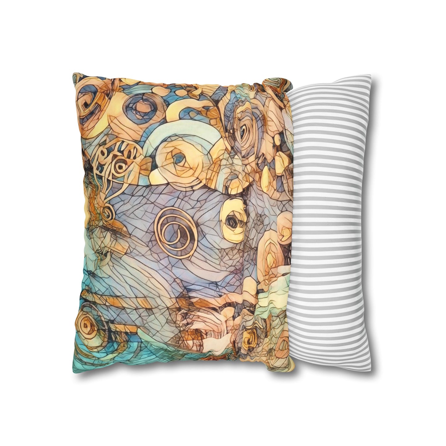 Ethereal Swirls design Faux Suede Square Pillow Cover