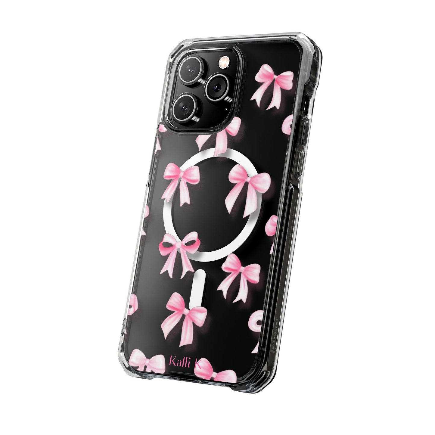 Pink Bows🎀 Magnetic Clear Impact Cases with Pink Bow Design | Stylish Phone Protection, Gifts for Her, Trendy Accessories, Birthday Gifts, Cute Tech