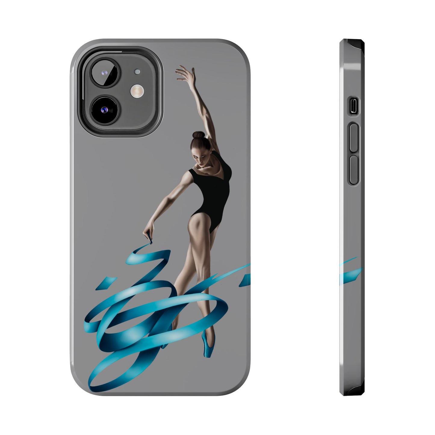 Phone Case - Ballerina with Blue Ribbon Persian Calligraphy Design in Grey
