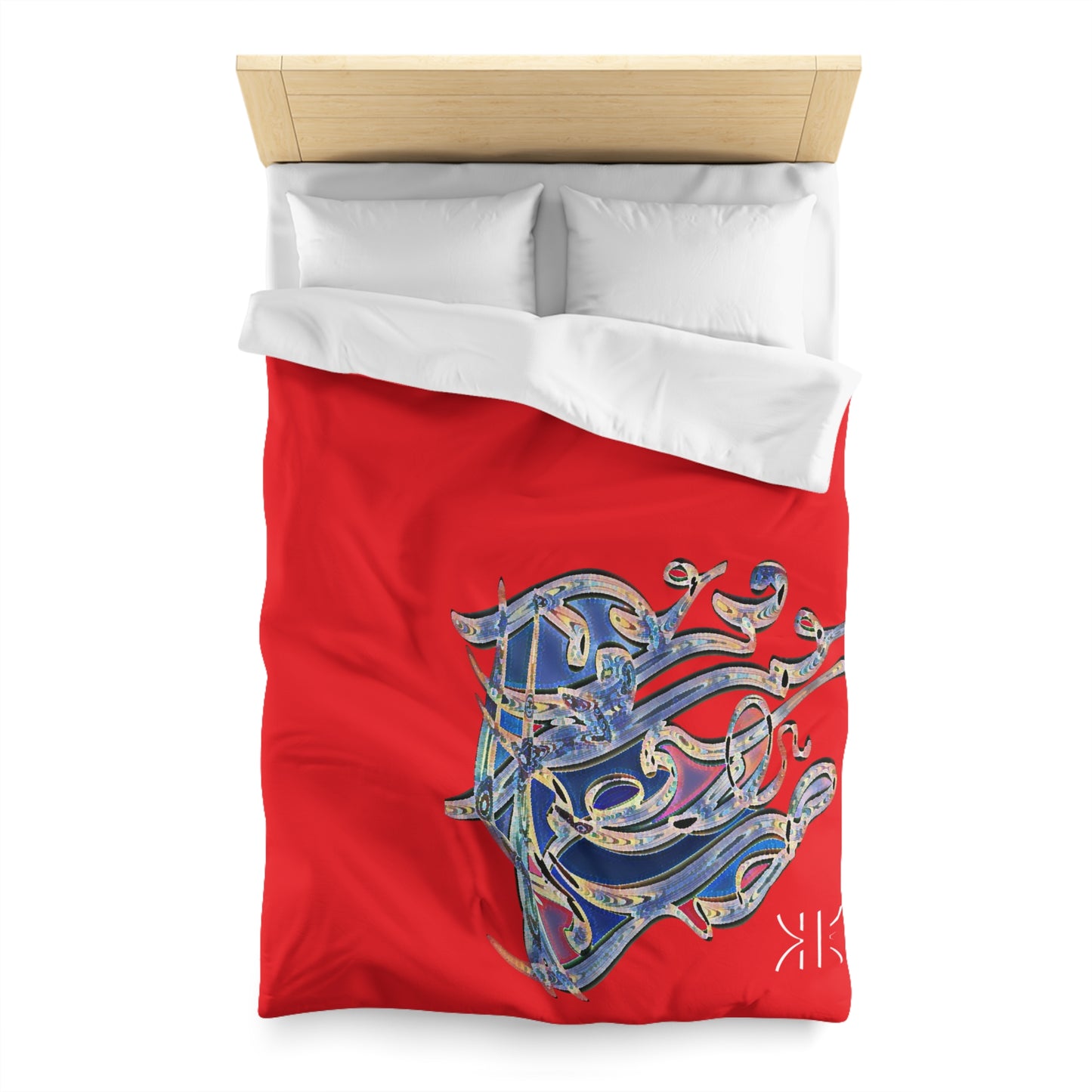 Kalli K Serenity Microfiber Duvet Cover – Elegant Modern Calligraphy design for your Bedrooms