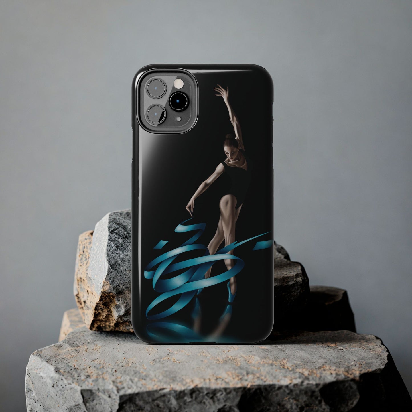 Phone Case Ballerina with Blue Ribbon Persian Calligraphy Design