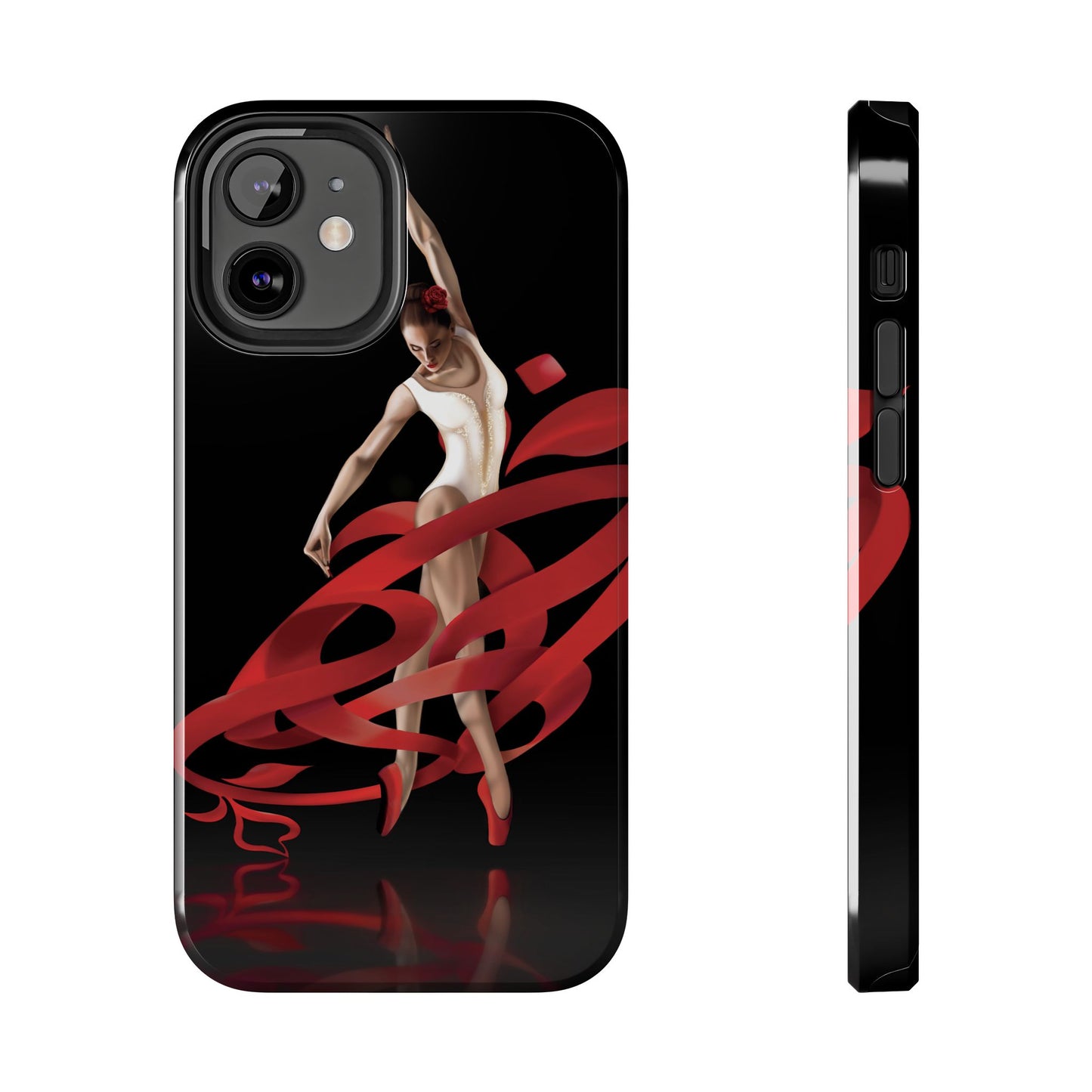 Phone Case Persian Calligraphy Rose Ribbon Ballerina