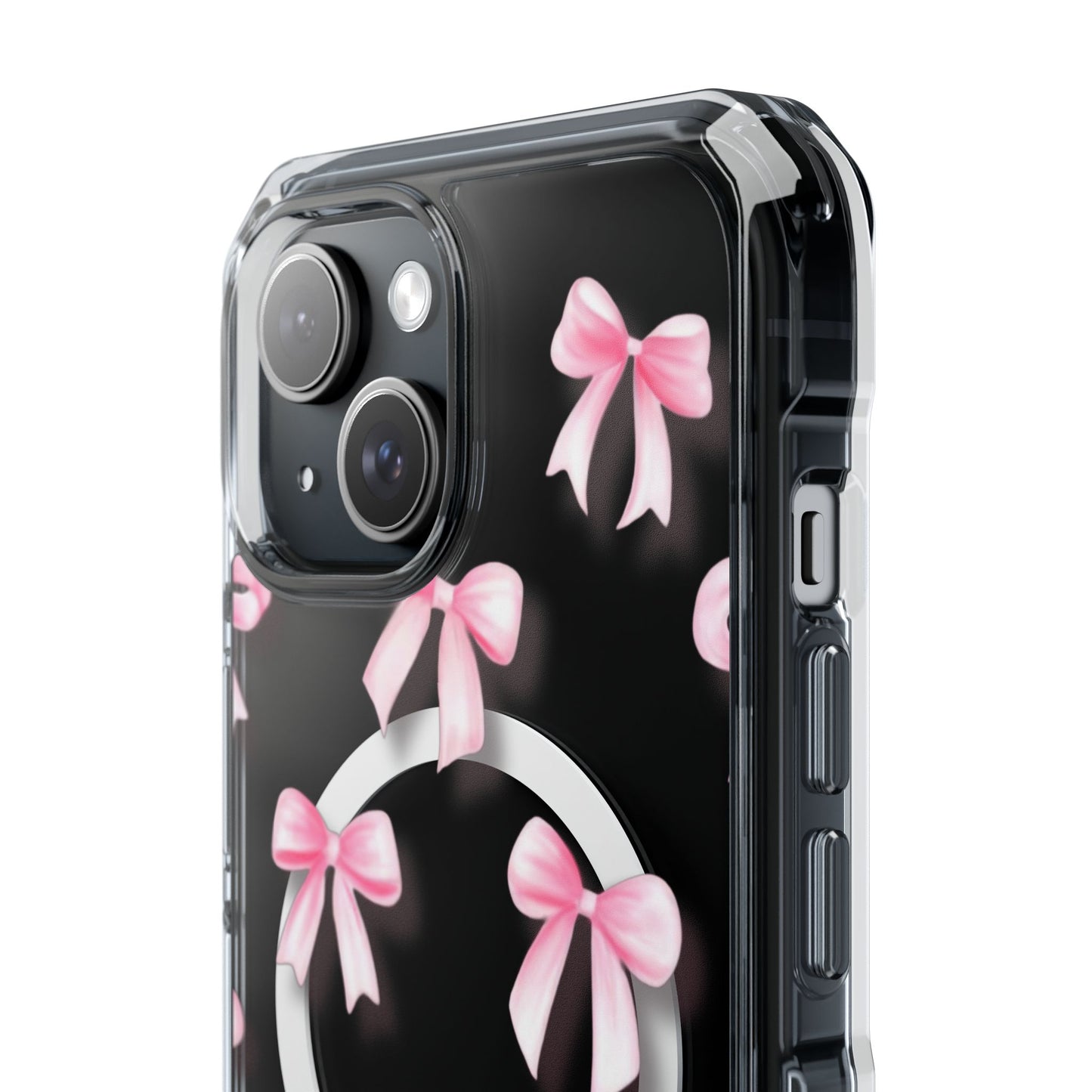 Pink Bows🎀 Magnetic Clear Impact Cases with Pink Bow Design | Stylish Phone Protection, Gifts for Her, Trendy Accessories, Birthday Gifts, Cute Tech