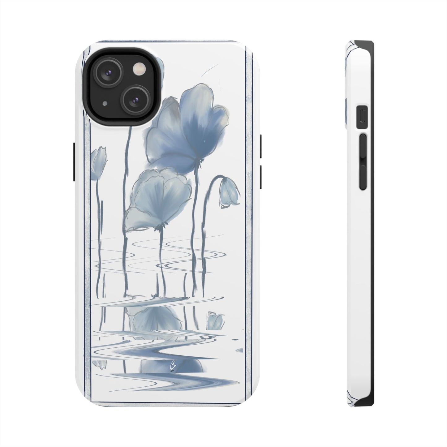 Floral Tough Phone Case - Watercolour Blue Flora Collection